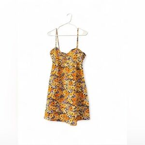 Divided by H&M Yellow and Purple Floral Mini Dress. NWT. Size Small.